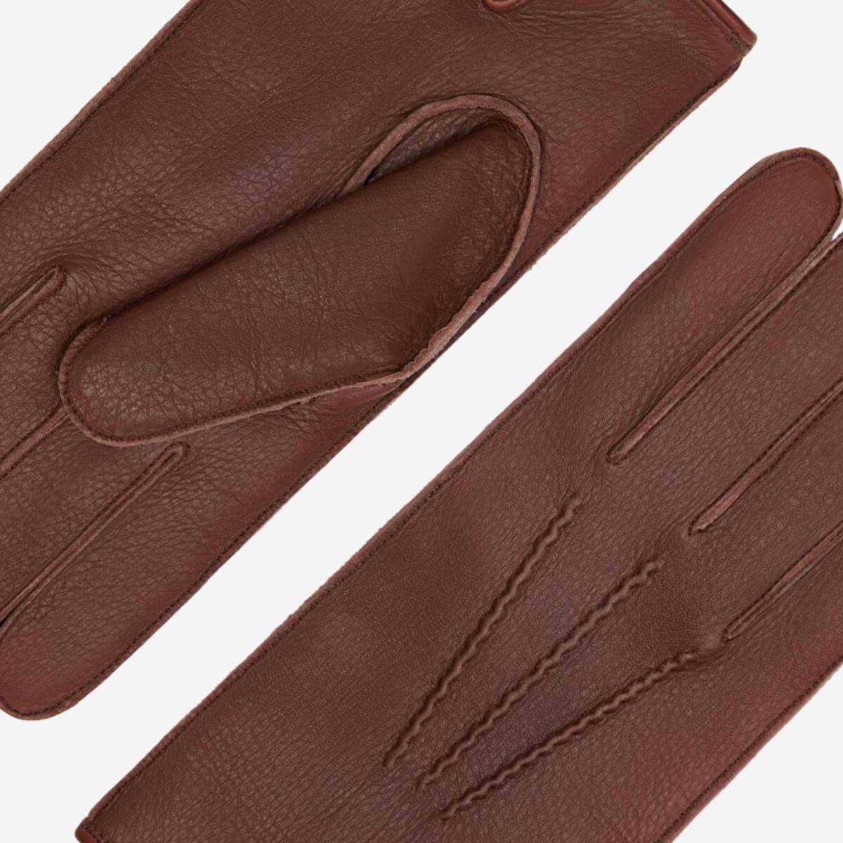 Diego (brown) - Italian gloves made of American deerskin leather with rabbit fur lining - Leather Gloves Online - Flyclothing LLC