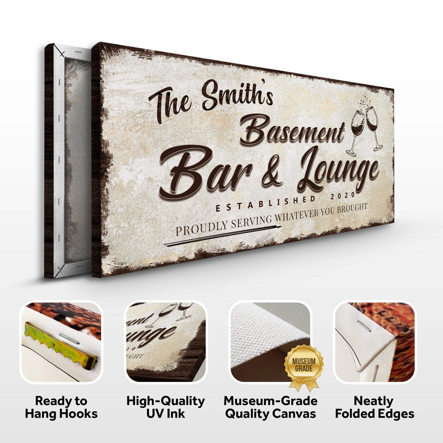 Basement Bar And Lounge Sign II - Tailored Canvases - Flyclothing LLC