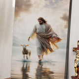 Jesus Protects The Lamb From Wolves Faith Wall Art XIII - Tailored Canvases - Flyclothing LLC