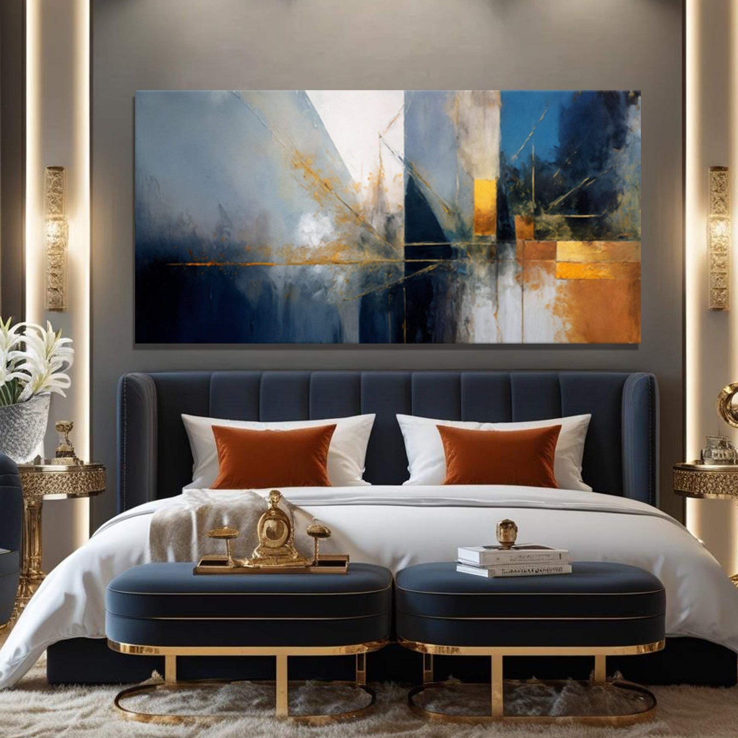 Abstract Geometric Lines Wall Art III - Tailored Canvases - Flyclothing LLC