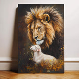 Lion And Sheep Faith Wall Art - Tailored Canvases - Flyclothing LLC