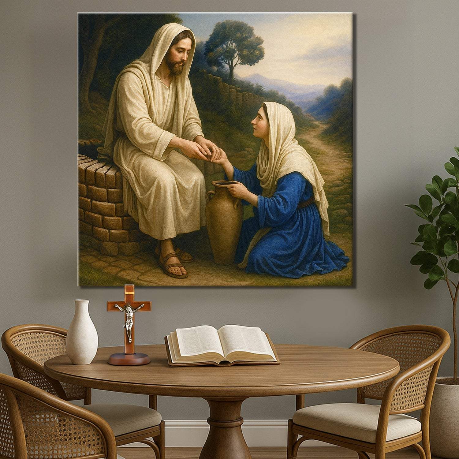 Samaritan at the Well Faith Wall Art - Tailored Canvases - Flyclothing LLC