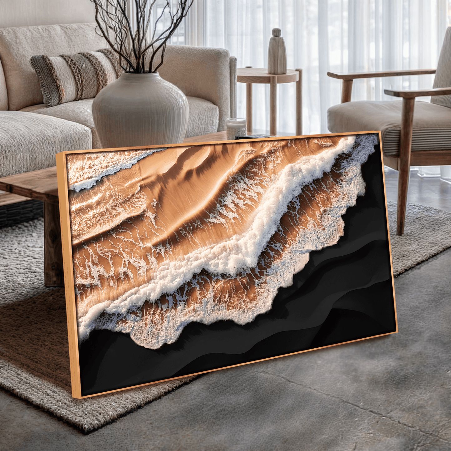 Amber Ocean Waves Wall Art - Tailored Canvases - Flyclothing LLC
