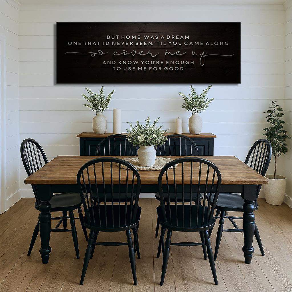 But Home Was a Dream Lyrics Wall Sign - Tailored Canvases - Flyclothing LLC