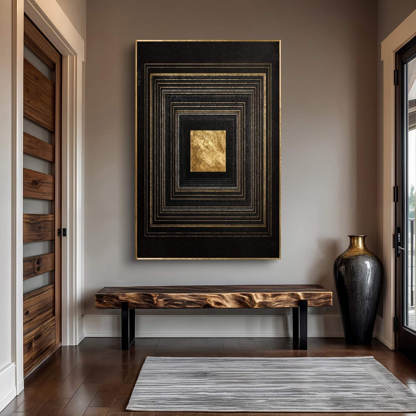 Black And Gold Core Wall Art - Tailored Canvases - Flyclothing LLC