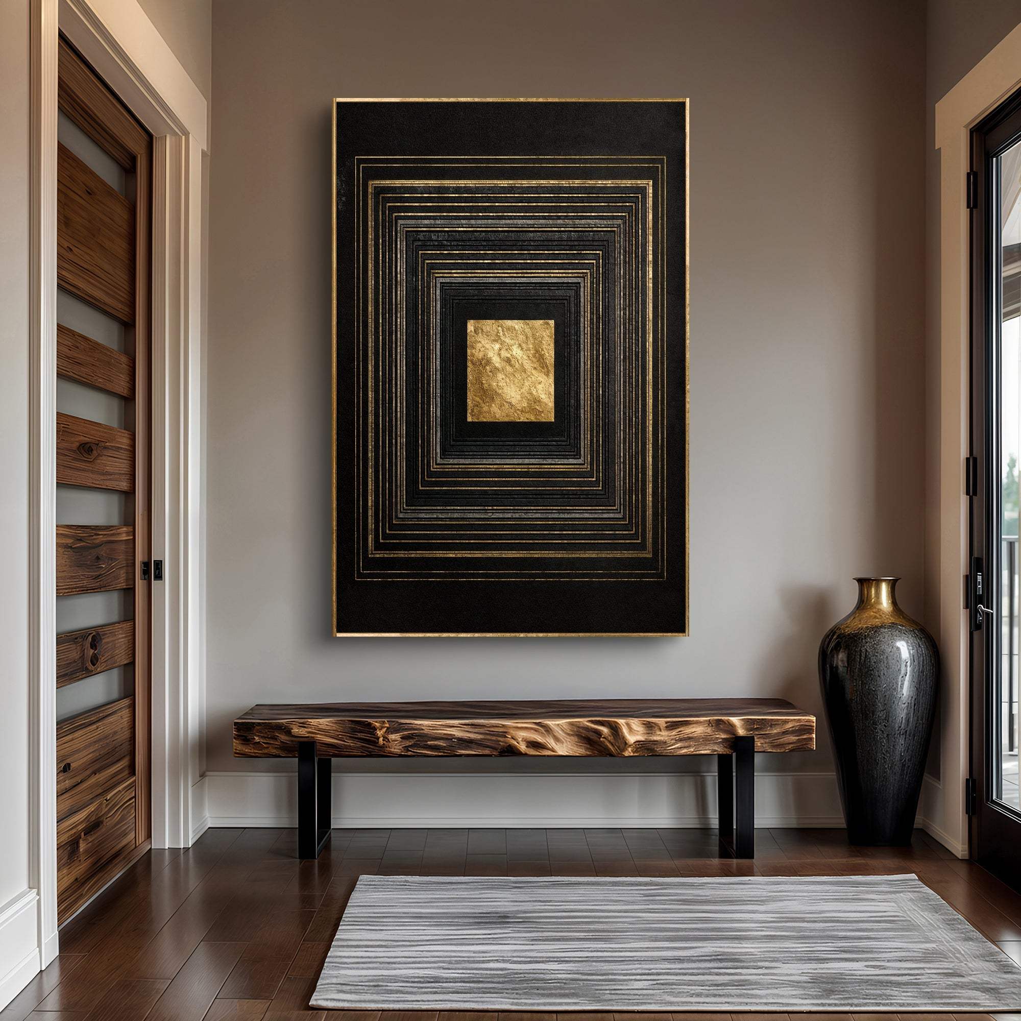 Black And Gold Core Wall Art - Tailored Canvases - Flyclothing LLC