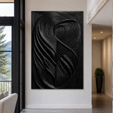 Modern Black Waves Wall Art - Tailored Canvases - Flyclothing LLC