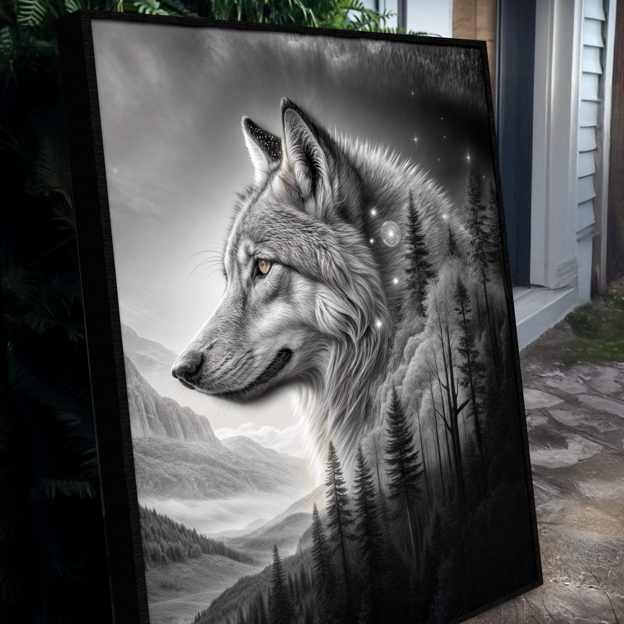 Wolf Double Exposure Wall Art II - Tailored Canvases - Flyclothing LLC