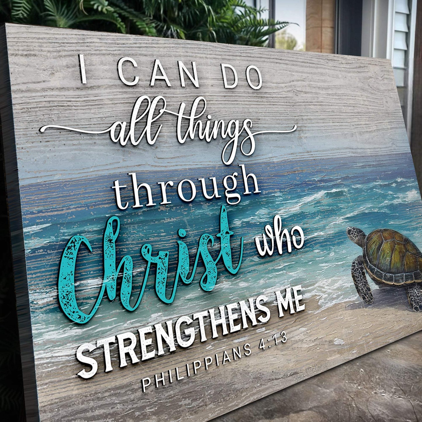 I Can Do All Things Through Christ Faith Sign IV - Tailored Canvases - Flyclothing LLC