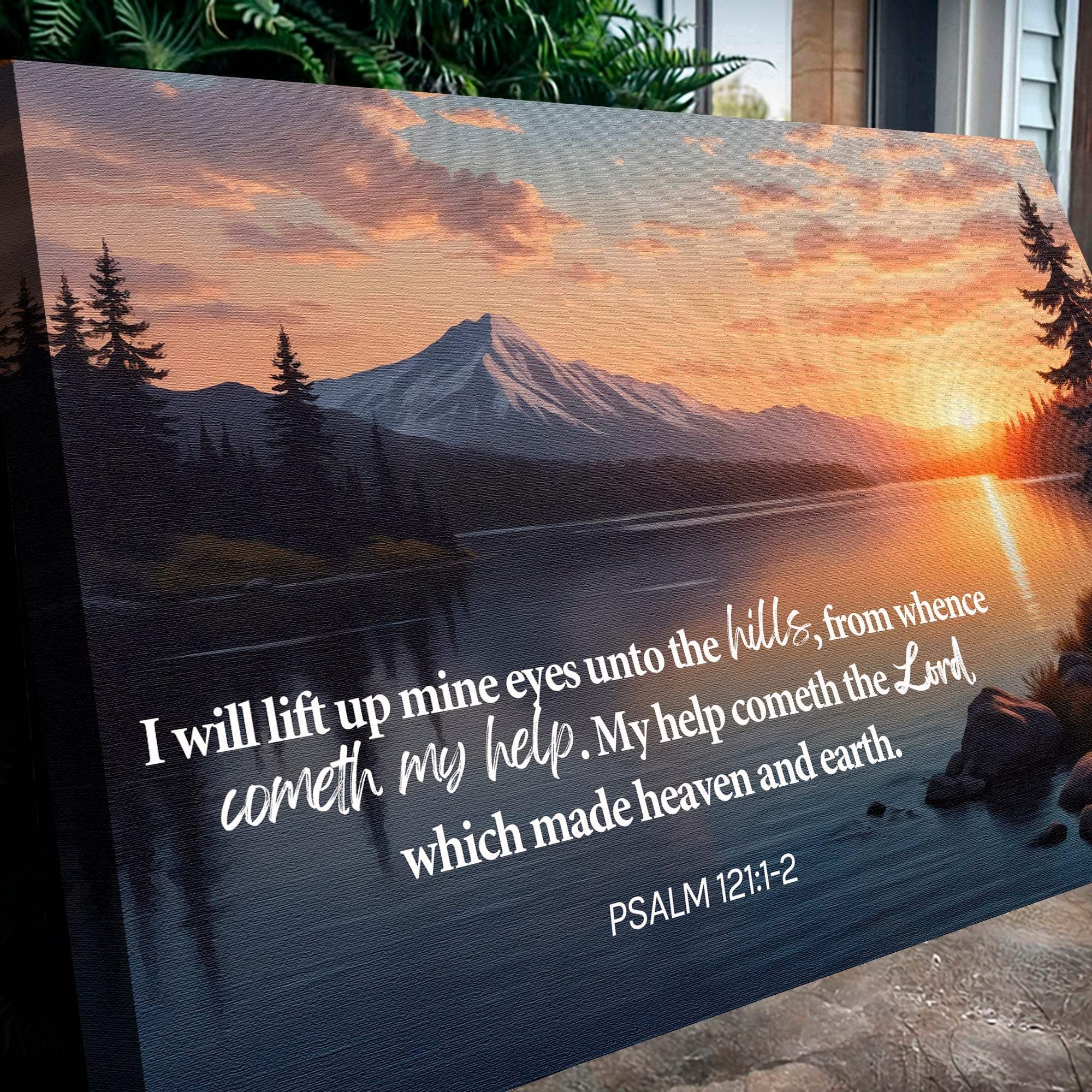 Psalm 121:1-2 - A Song Of Ascents Faith Wall Sign - Tailored Canvases - Flyclothing LLC