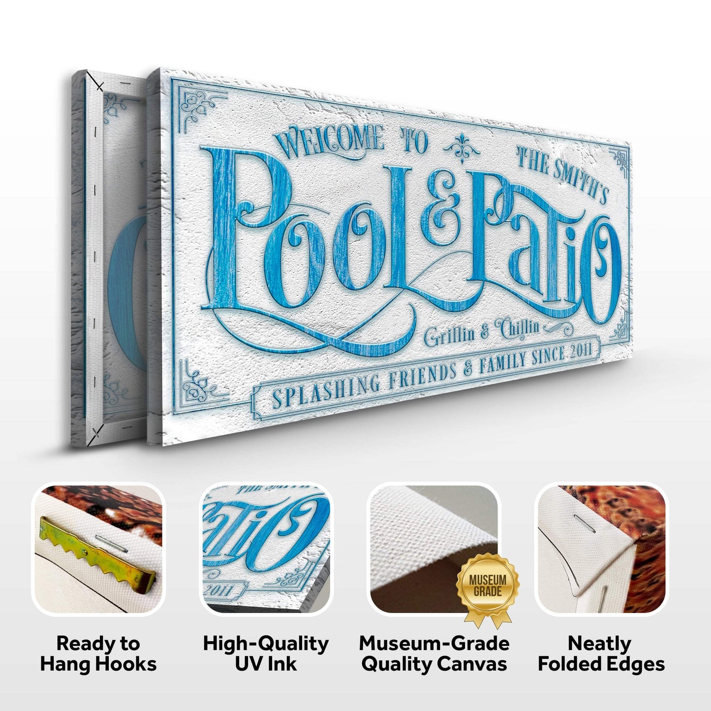Personalized Swimming Pool Sign - Tailored Canvases - Flyclothing LLC