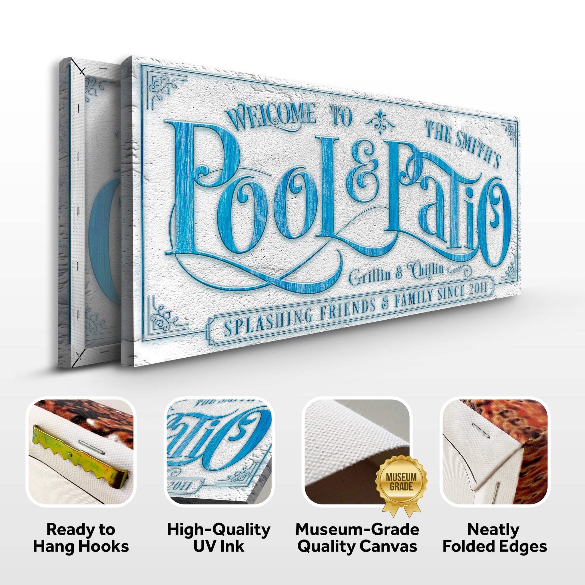 Personalized Swimming Pool Sign - Tailored Canvases - Flyclothing LLC