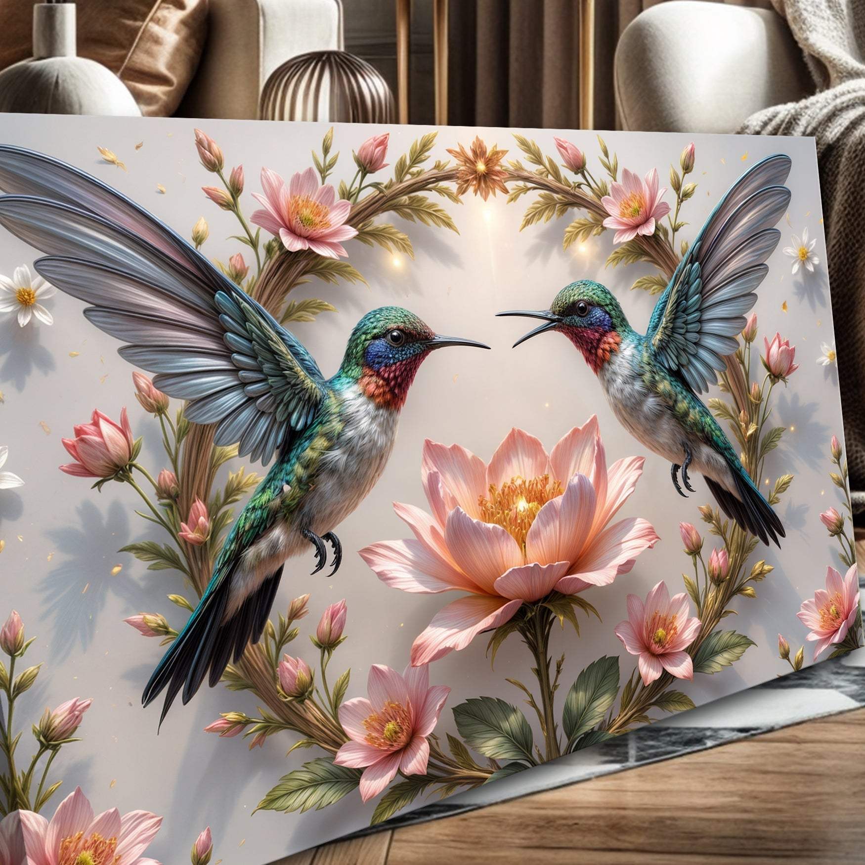 3D Hummingbirds Wall Art VI - Tailored Canvases - Flyclothing LLC