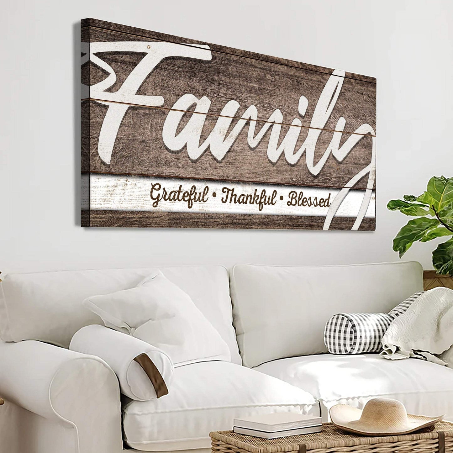 Grateful Thankful Blessed Family Sign III - Tailored Canvases - Flyclothing LLC