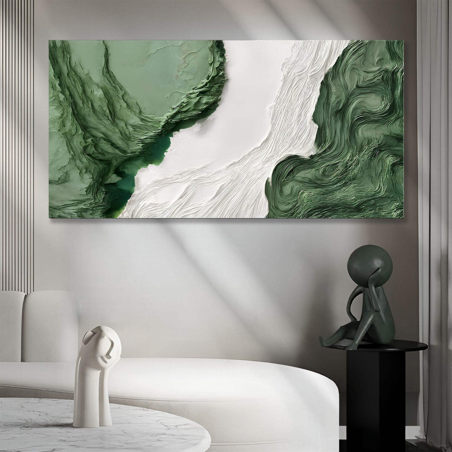 Green Rivers Abstract Wall Art V - Tailored Canvases - Flyclothing LLC