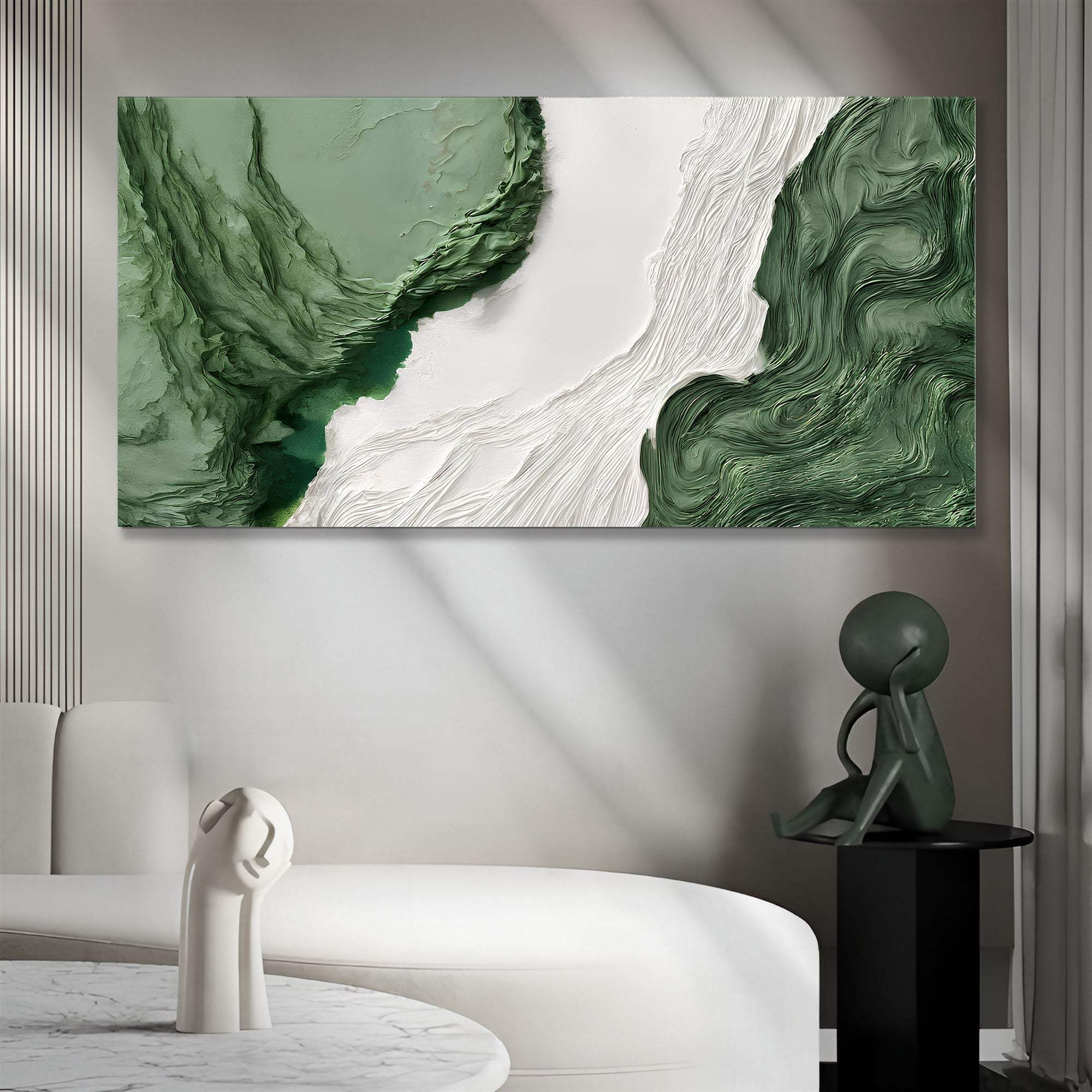 Green Rivers Abstract Wall Art V - Tailored Canvases - Flyclothing LLC