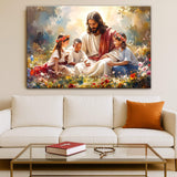 Jesus With Children Faith Wall Art IX - Tailored Canvases - Flyclothing LLC