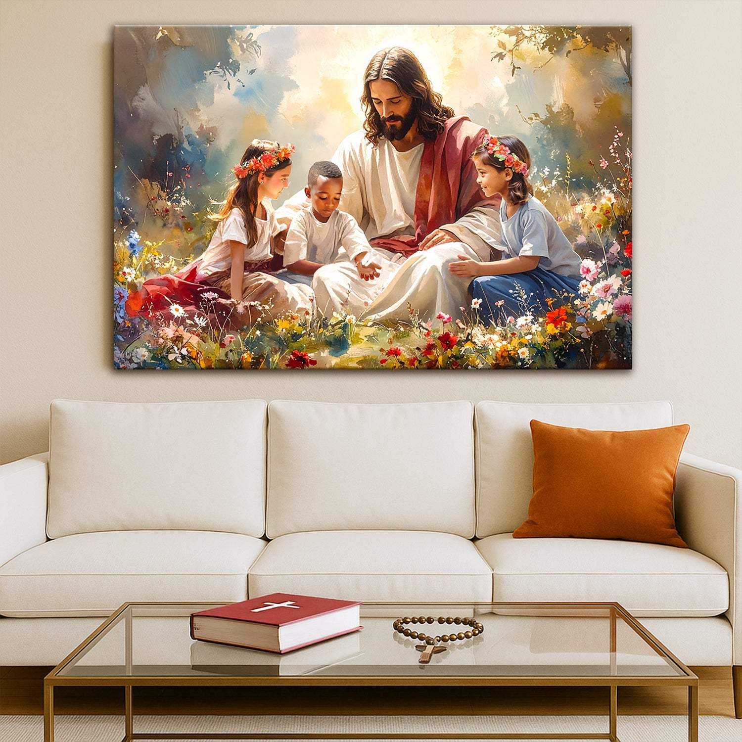 Jesus With Children Faith Wall Art IX - Tailored Canvases - Flyclothing LLC