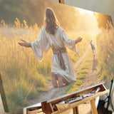 Jesus Protects The Lamb From Wolves Faith Wall Art IX - Tailored Canvases - Flyclothing LLC