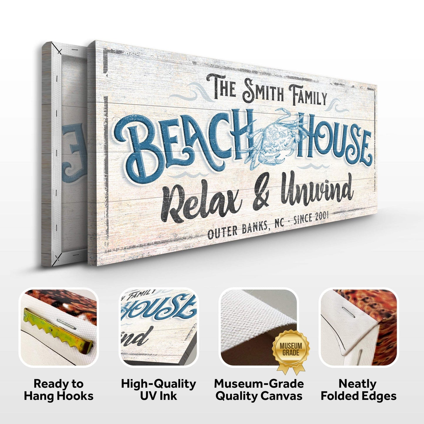 Beach House Sign IV - Tailored Canvases - Flyclothing LLC