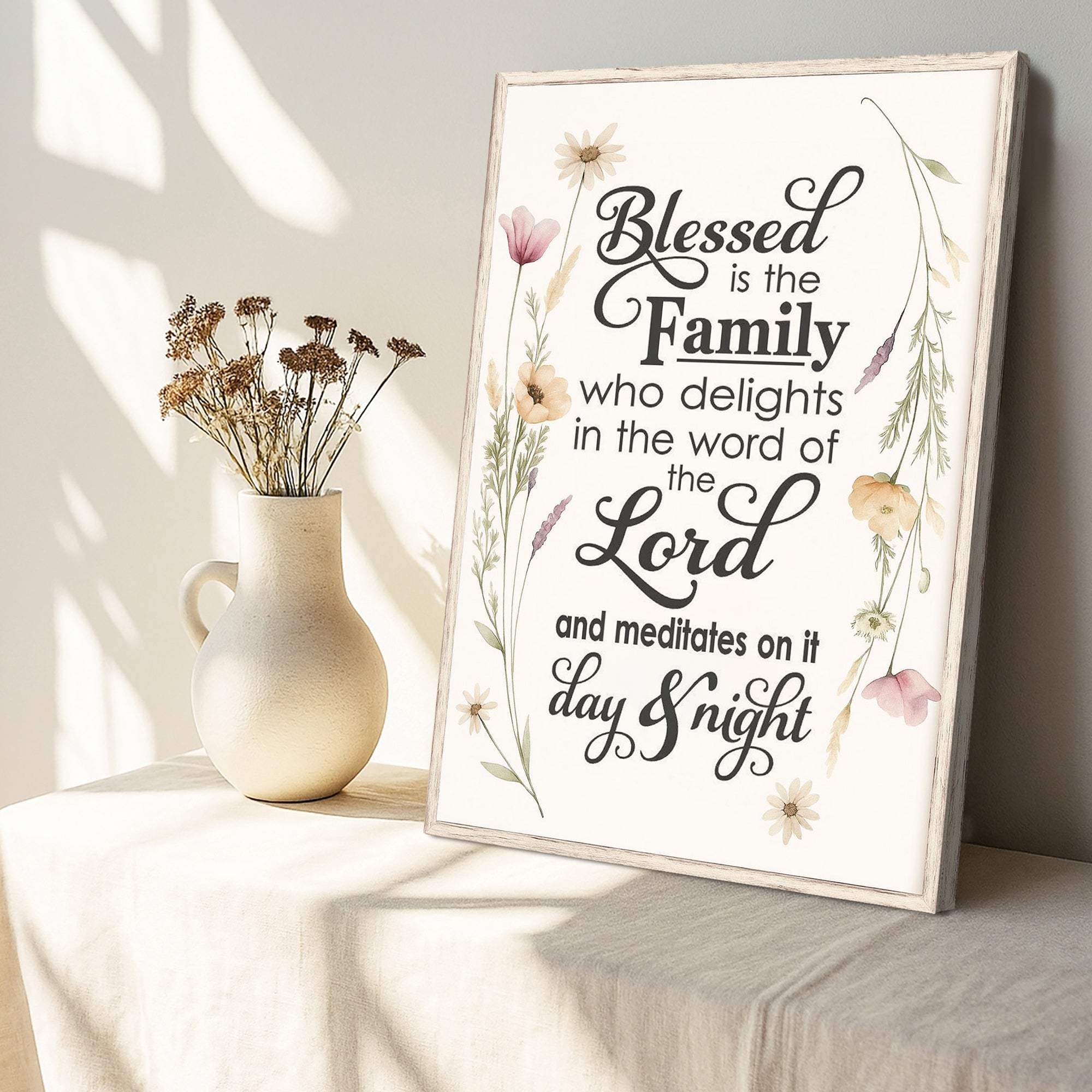 Blessed Is The Family Faith Sign - Tailored Canvases - Flyclothing LLC