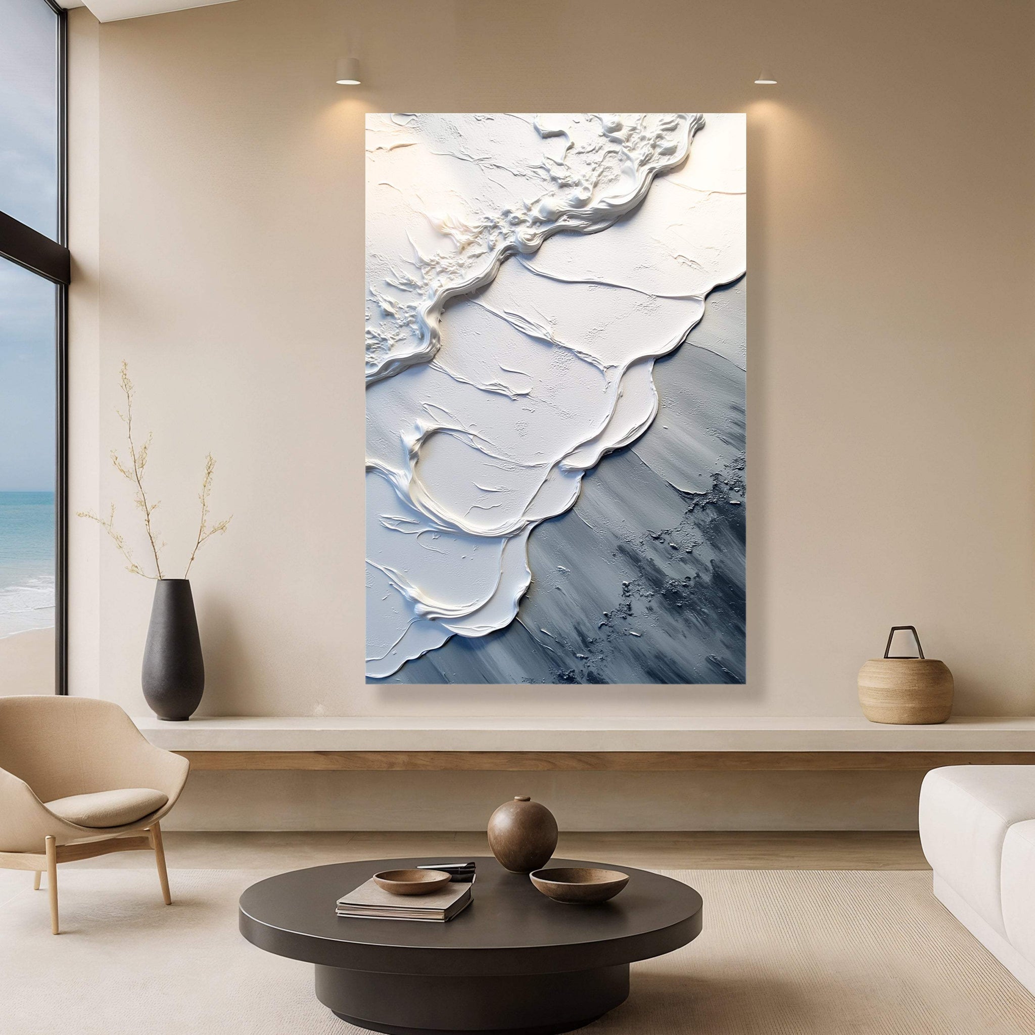Abstract Minimalist Wave Wall Art II - Tailored Canvases - Flyclothing LLC