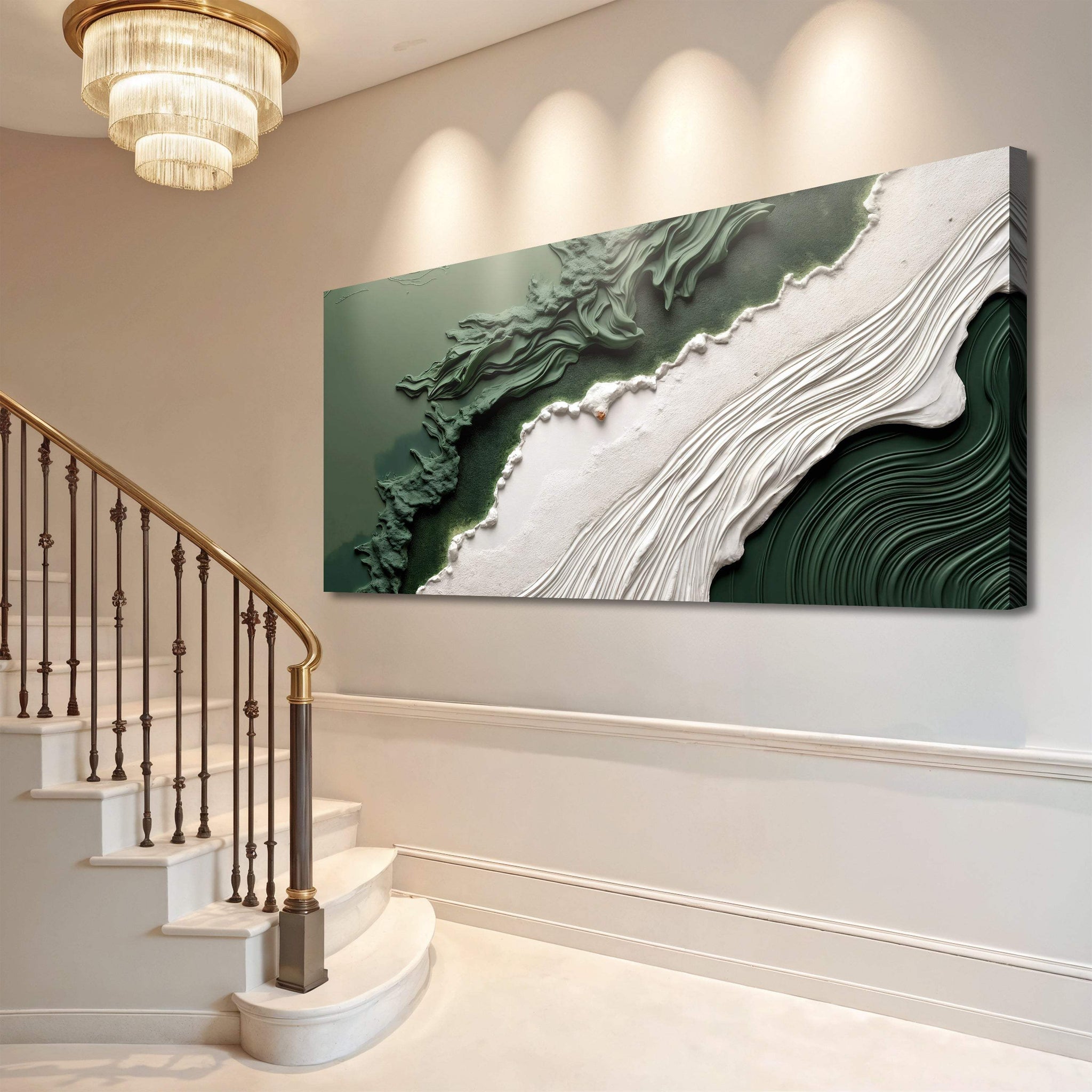 Green Rivers Abstract Wall Art VI - Tailored Canvases - Flyclothing LLC