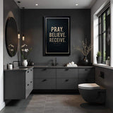 Matthew 21:22 - Pray Believe Receive Faith Sign III - Tailored Canvases - Flyclothing LLC