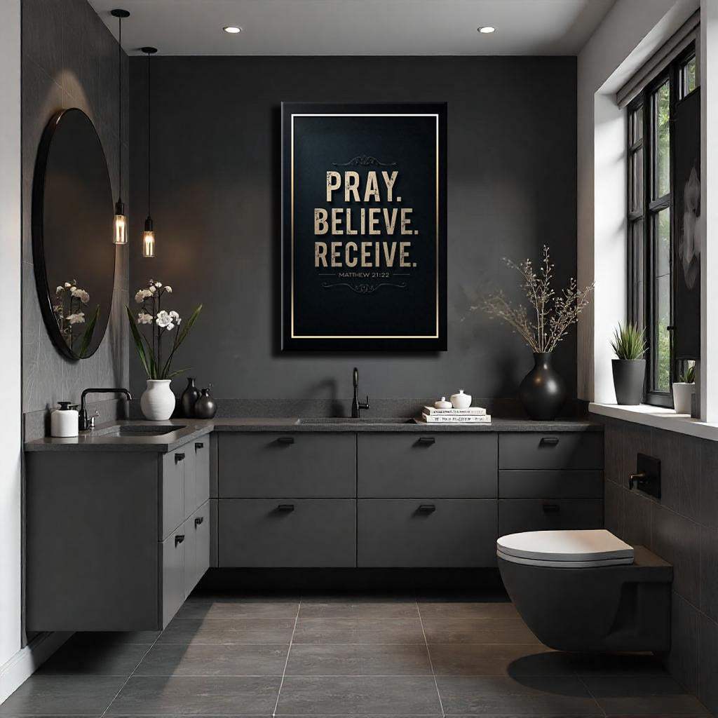 Matthew 21:22 - Pray Believe Receive Faith Sign III - Tailored Canvases - Flyclothing LLC