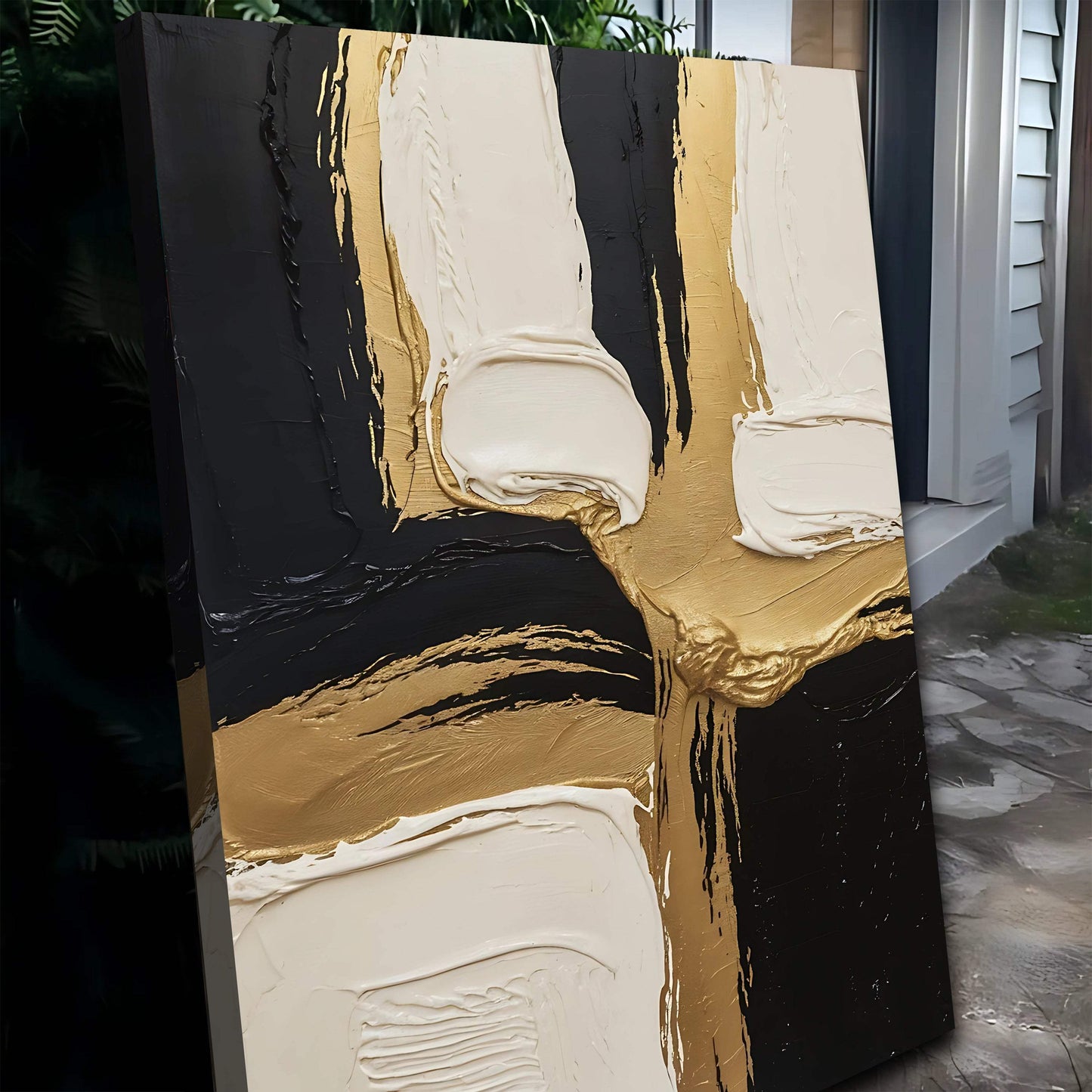 Black White and Gold Wall Art - Tailored Canvases - Flyclothing LLC