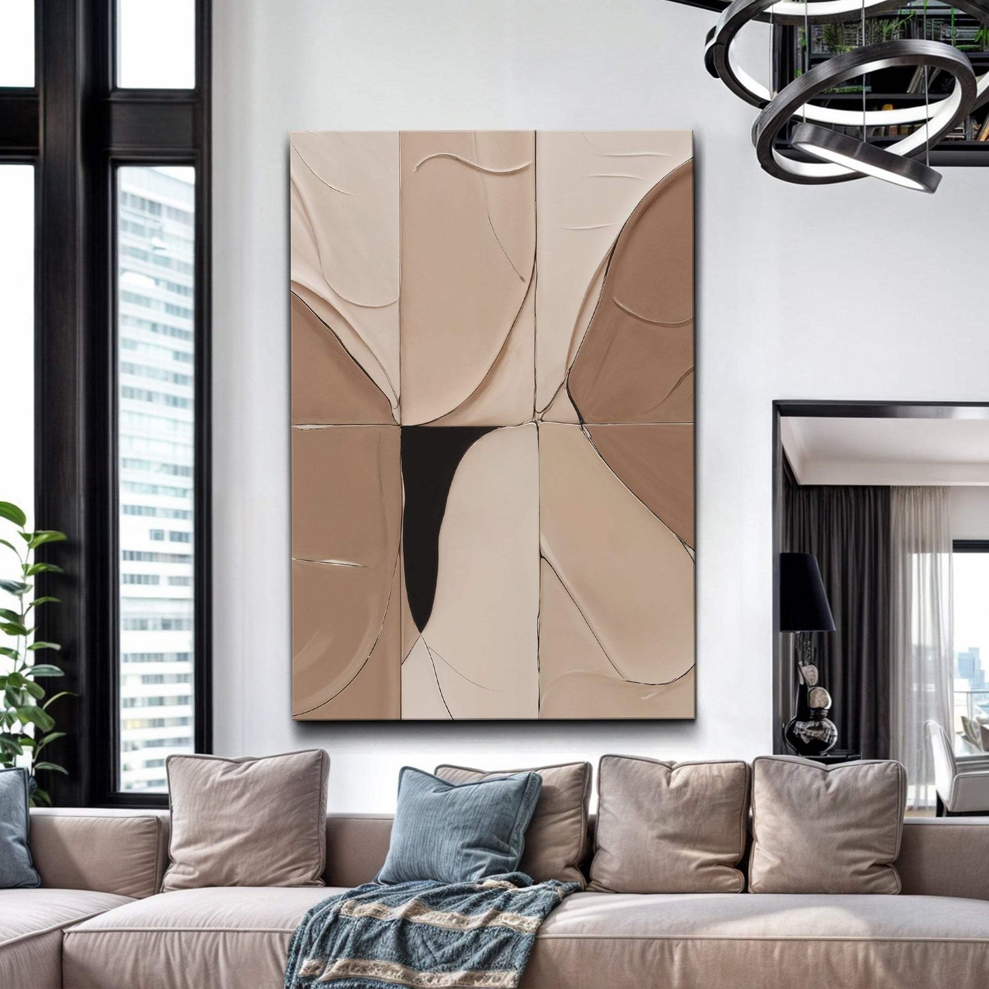 Neutral Abstract Boho Wall Art - Tailored Canvases - Flyclothing LLC