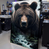 Grizzly Bear Double Exposure Wall Art - Tailored Canvases - Flyclothing LLC