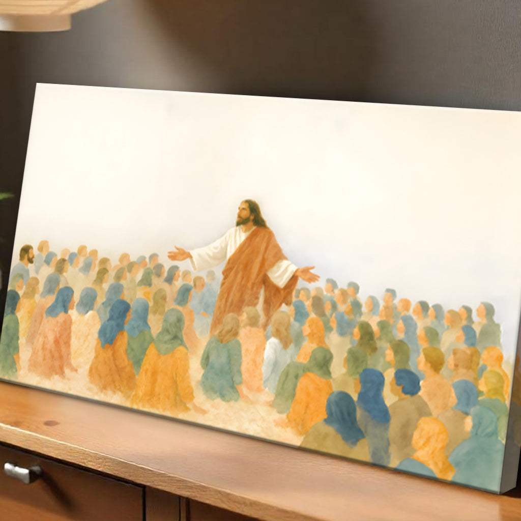 Jesus Speaking To Crowd Faith Wall Art - Tailored Canvases - Flyclothing LLC