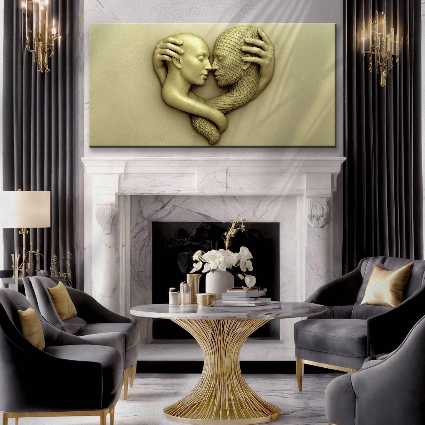 Eternal Love Figure Abstract Wall Art - Tailored Canvases - Flyclothing LLC