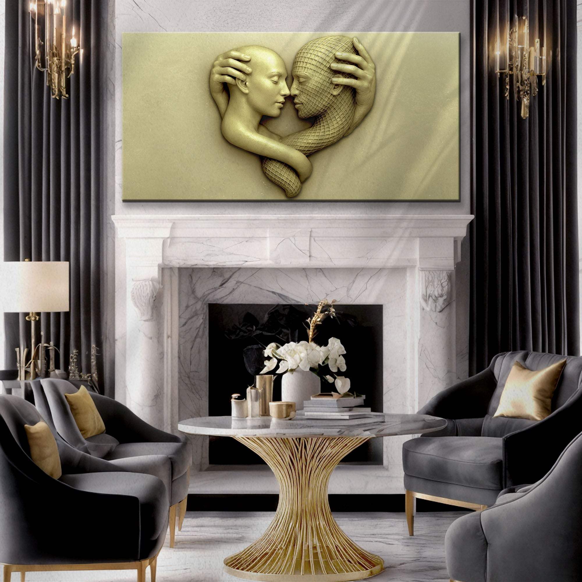 Eternal Love Figure Abstract Wall Art - Tailored Canvases - Flyclothing LLC