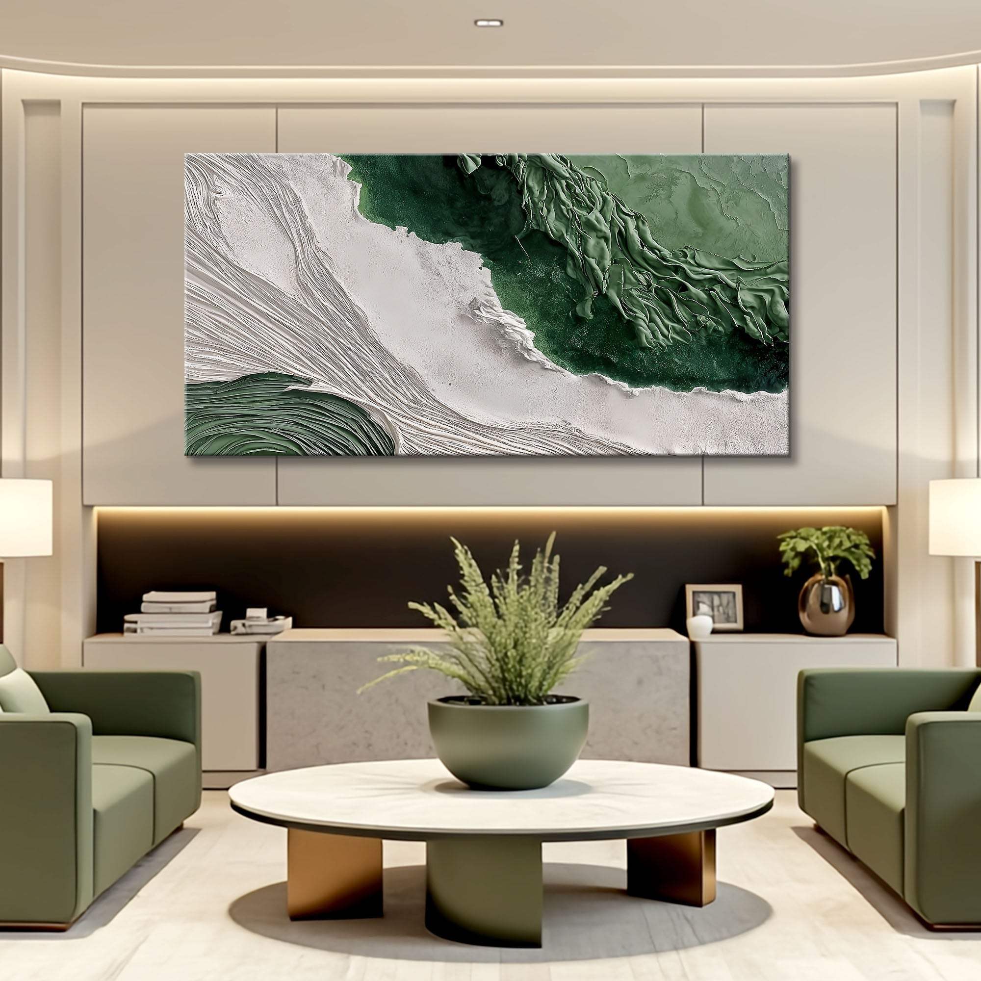 Green Rivers Abstract Wall Art II - Tailored Canvases - Flyclothing LLC