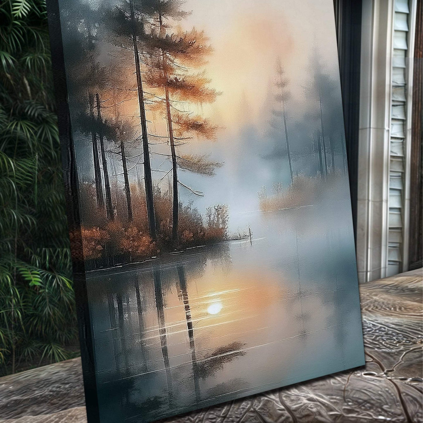 Misty Lake Wall Art - Tailored Canvases - Flyclothing LLC