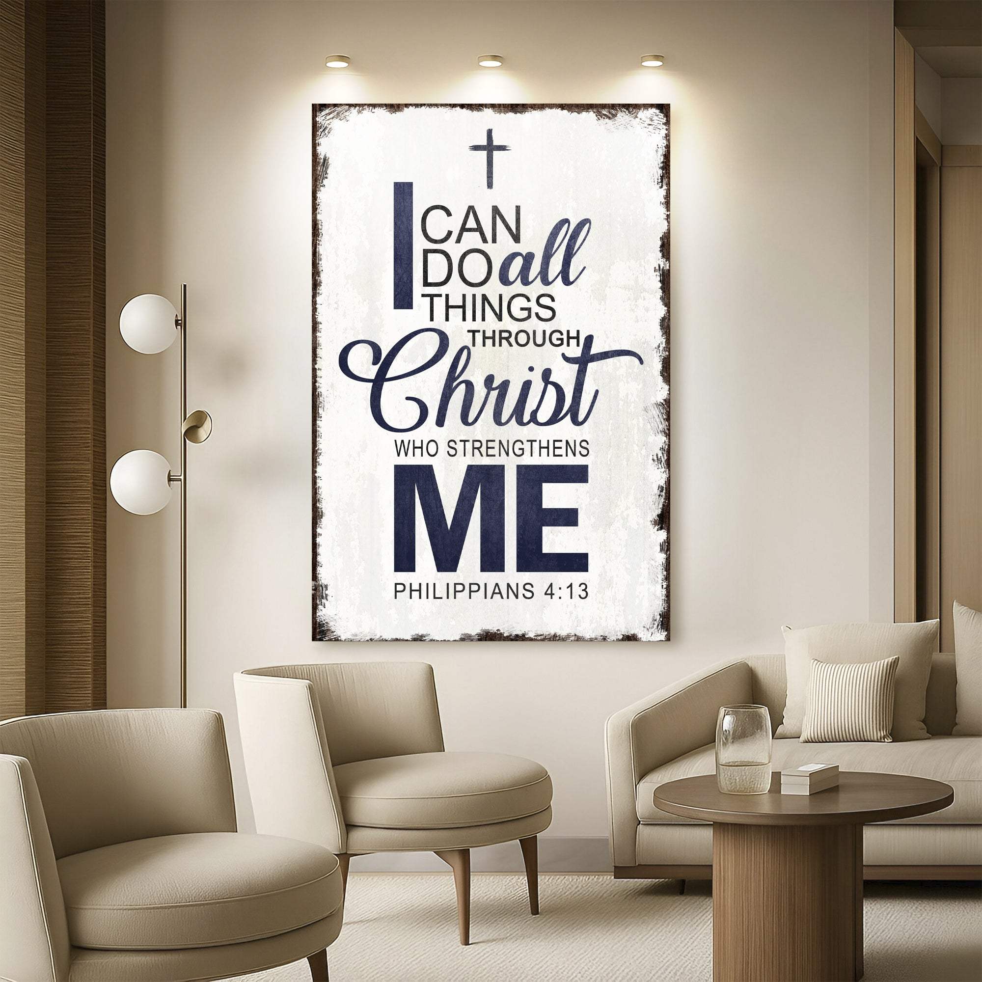 Philippians 4:13 - I Can Do All Things Through Christ Faith Sign II - Tailored Canvases - Flyclothing LLC