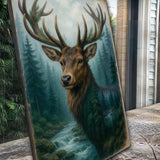 Misty Stag Double Exposure Wall Art - Tailored Canvases - Flyclothing LLC