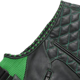 Tactical Emerald Men’s Motorcycle Leather Vest - First Manufacturing Company - Flyclothing LLC