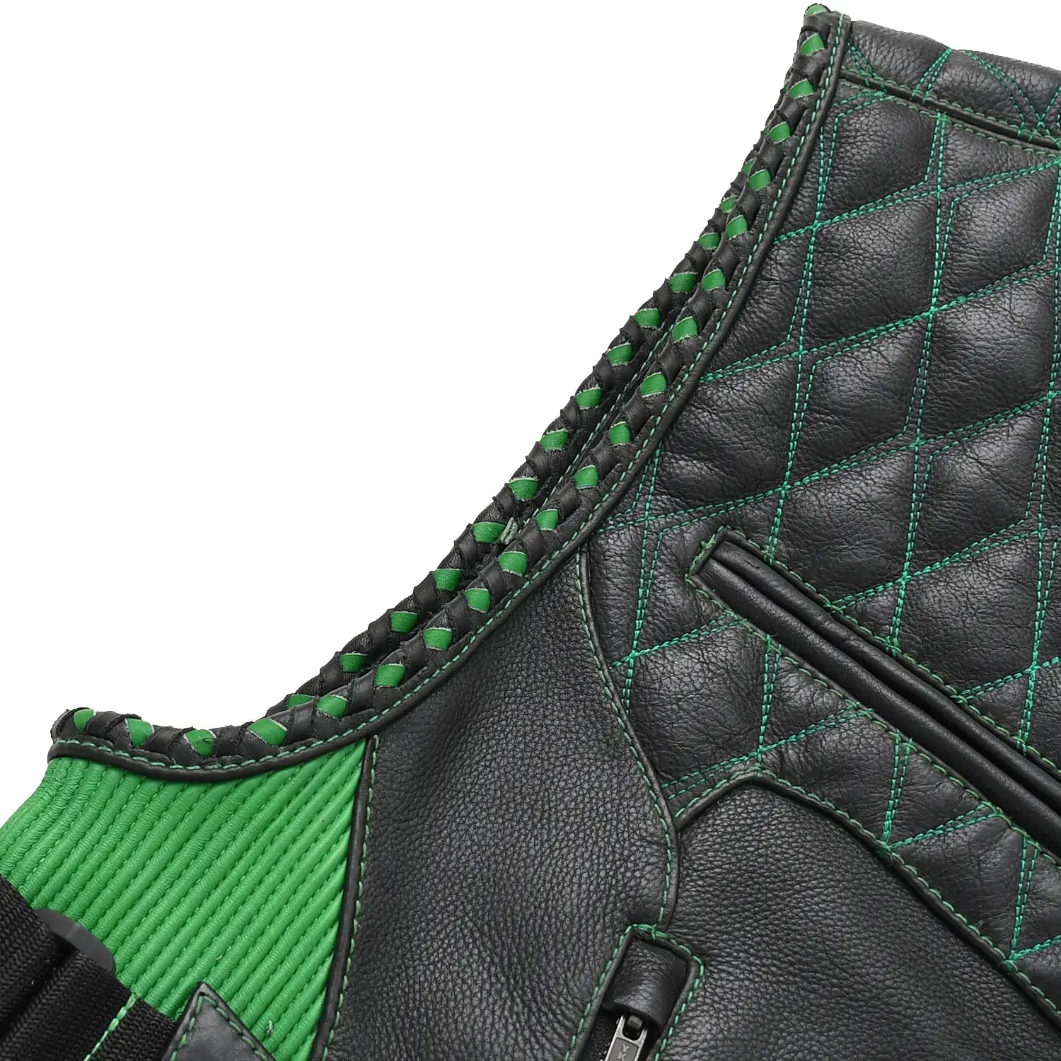 Tactical Emerald Men’s Motorcycle Leather Vest - First Manufacturing Company - Flyclothing LLC