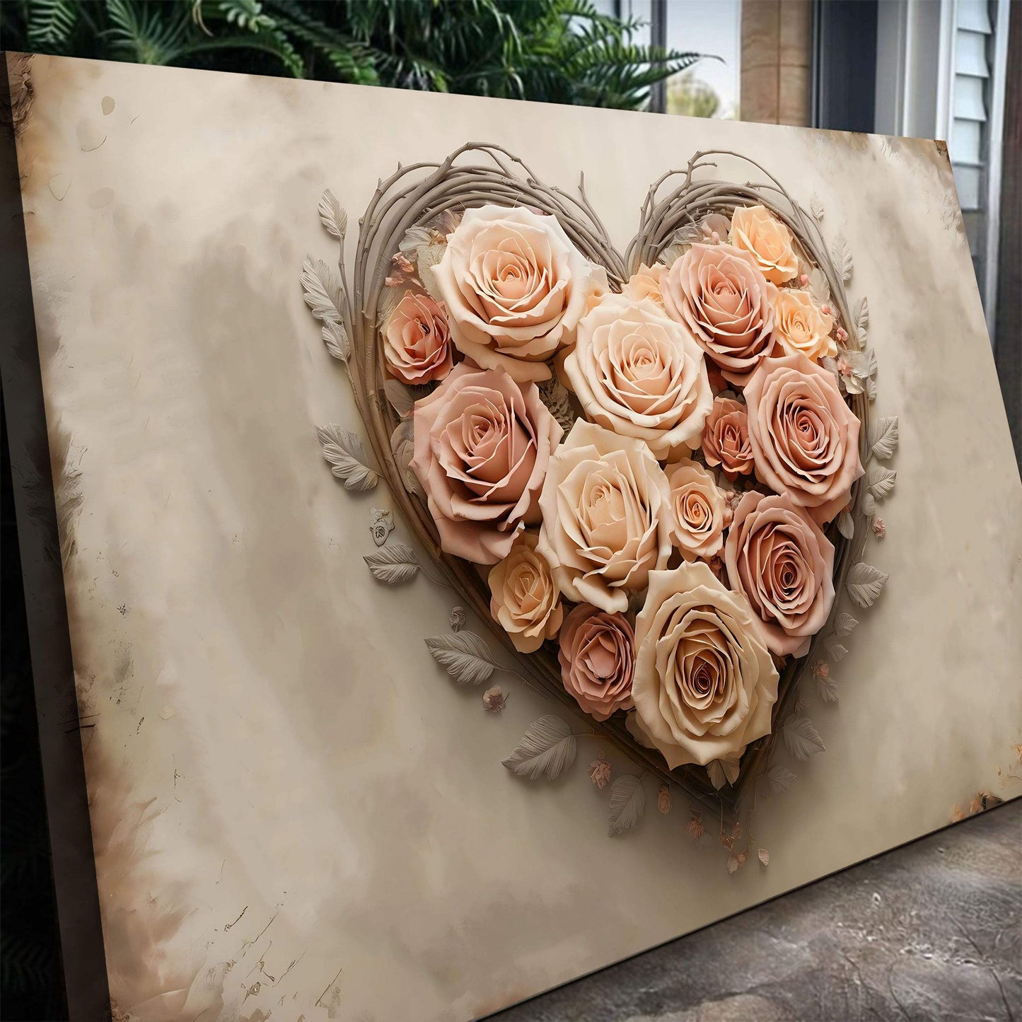 3D Floral Heart Wall Art III - Tailored Canvases - Flyclothing LLC