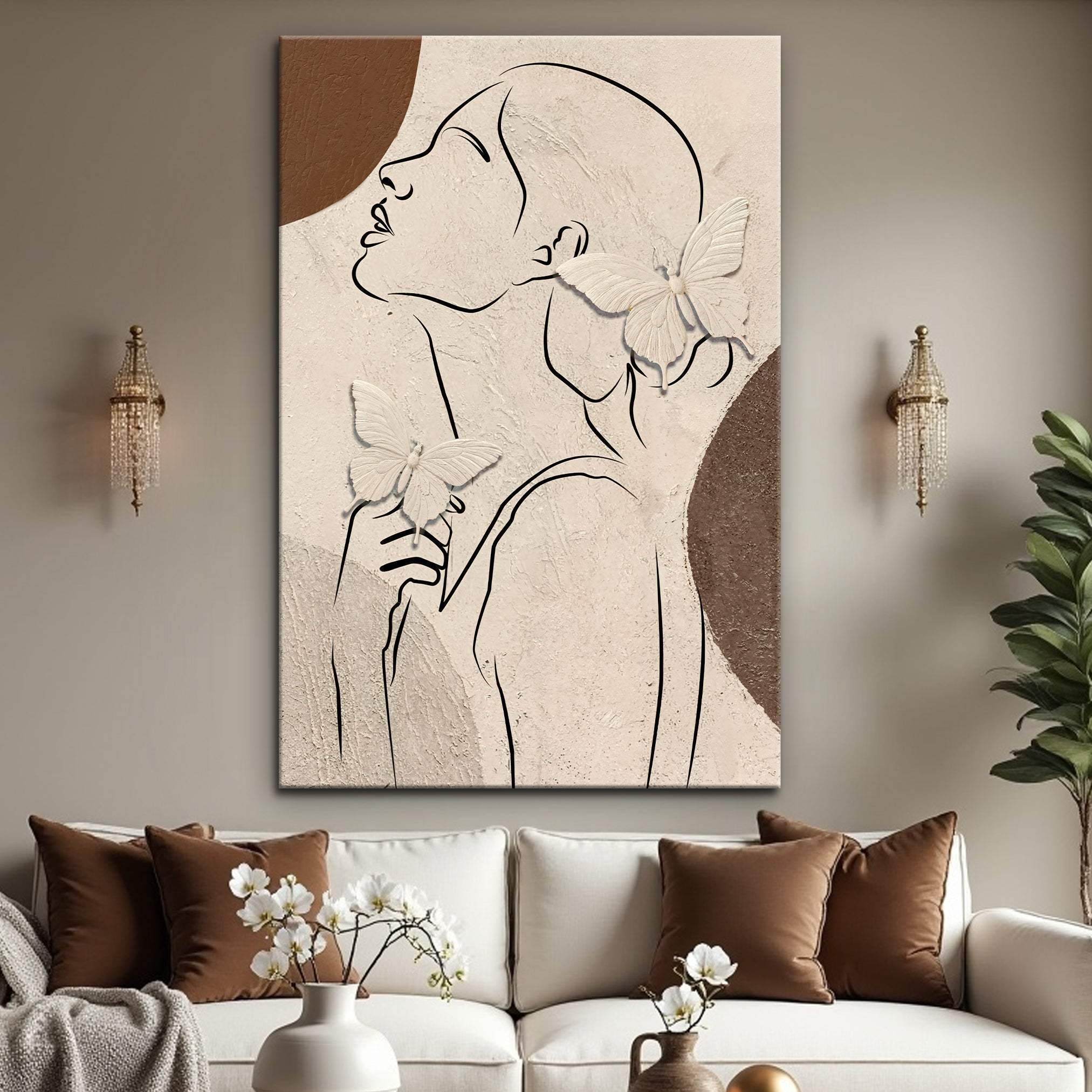 Minimalist Woman Line Art Canvas Wall Art - Tailored Canvases - Flyclothing LLC
