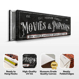 Personalized Movies & Popcorn Sign II - Tailored Canvases - Flyclothing LLC