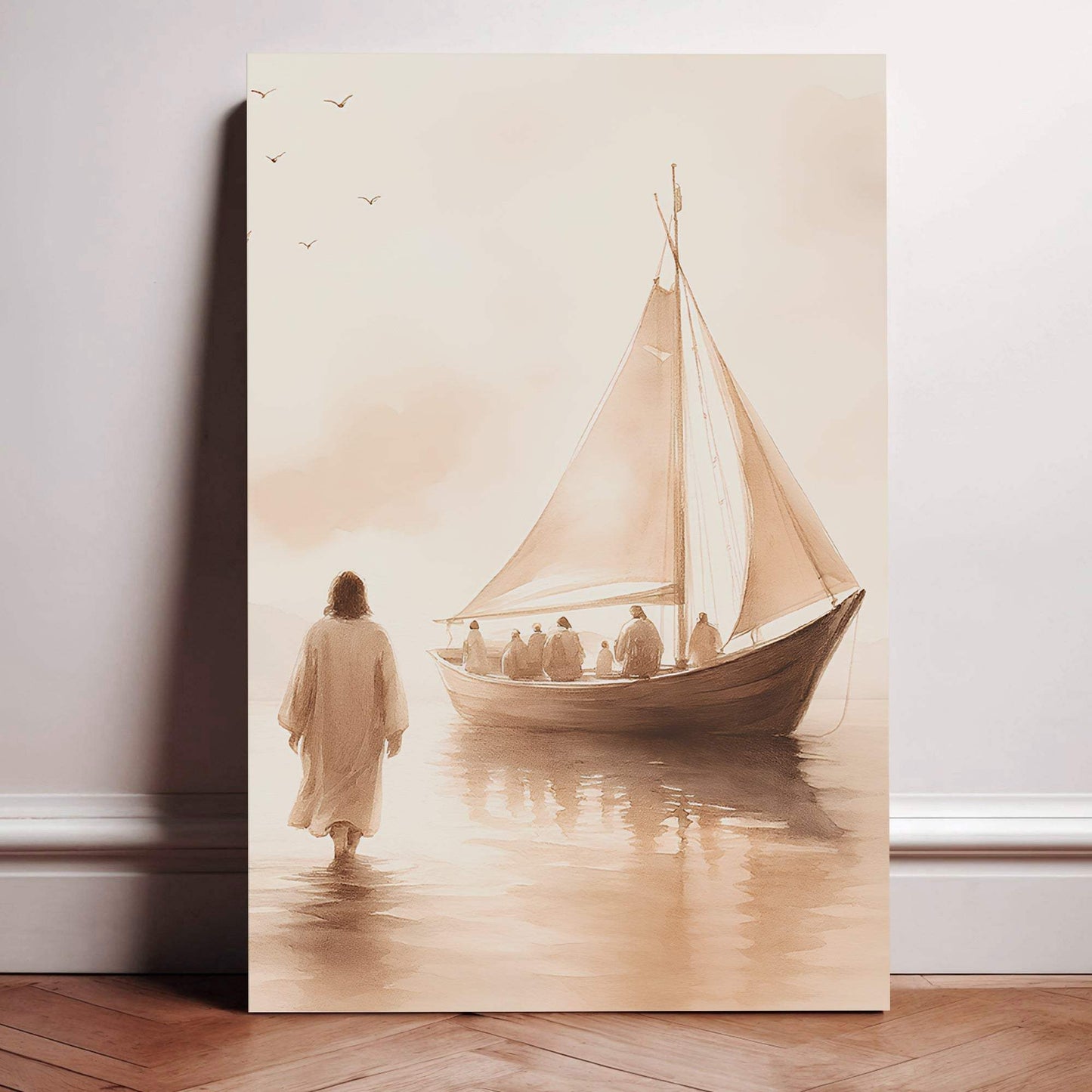 Jesus Christ Walking On Water Faith Wall Art VIII - Tailored Canvases - Flyclothing LLC