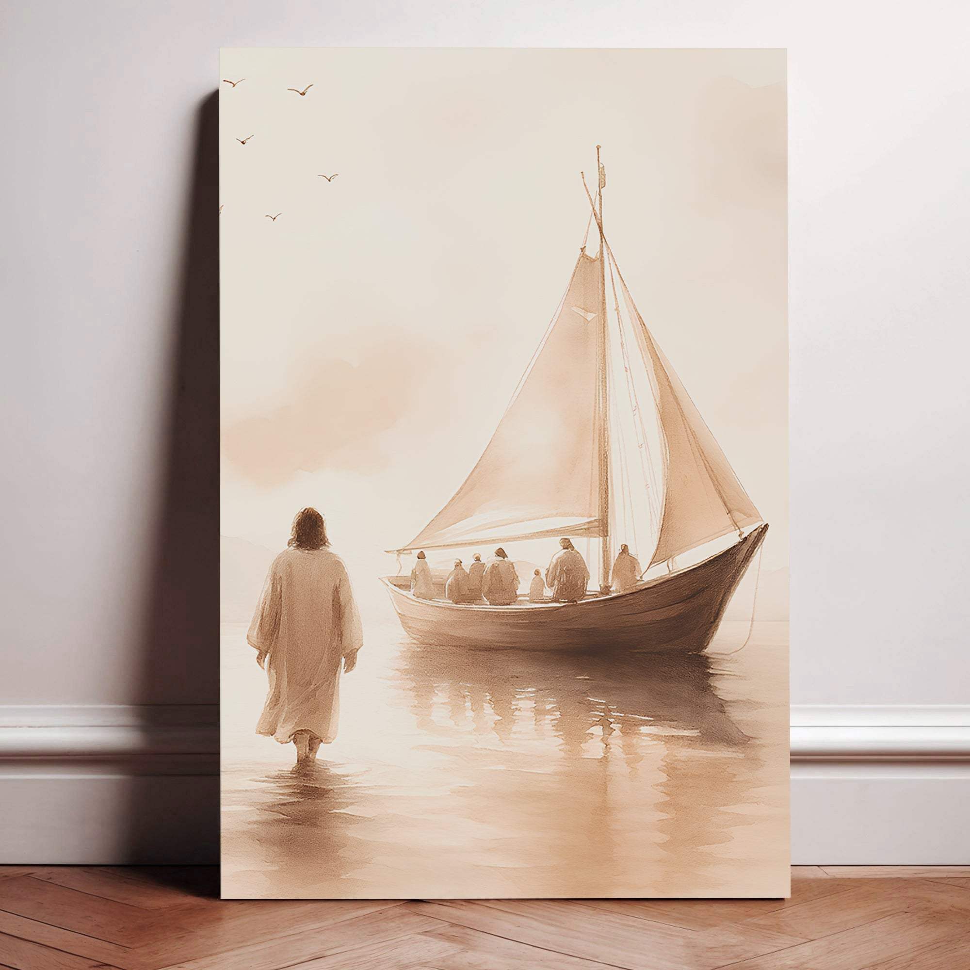 Jesus Christ Walking On Water Faith Wall Art VIII - Tailored Canvases - Flyclothing LLC