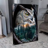 Owl Double Exposure Wall Art - Tailored Canvases - Flyclothing LLC