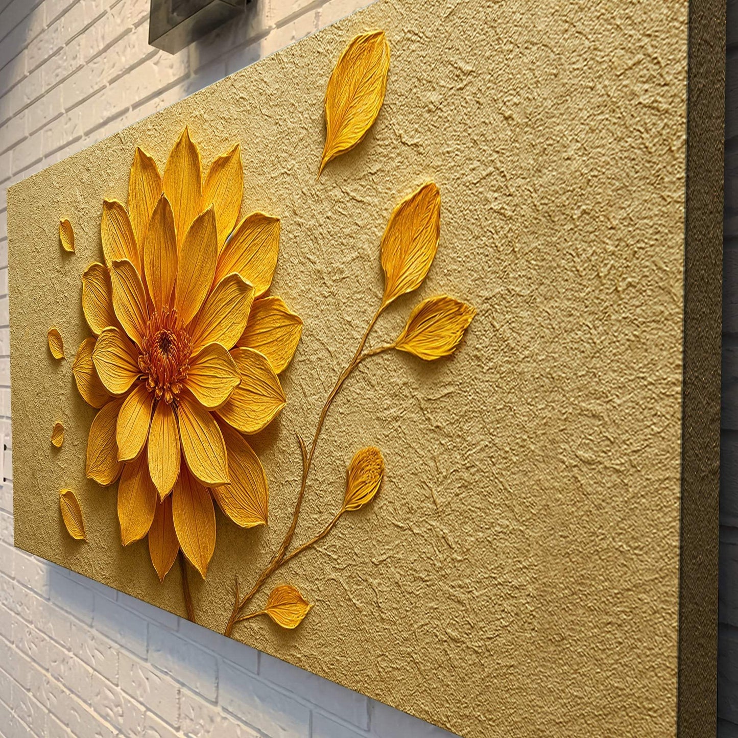 Golden Dandelion Minimalist Abstract Wall Art IV - Tailored Canvases - Flyclothing LLC