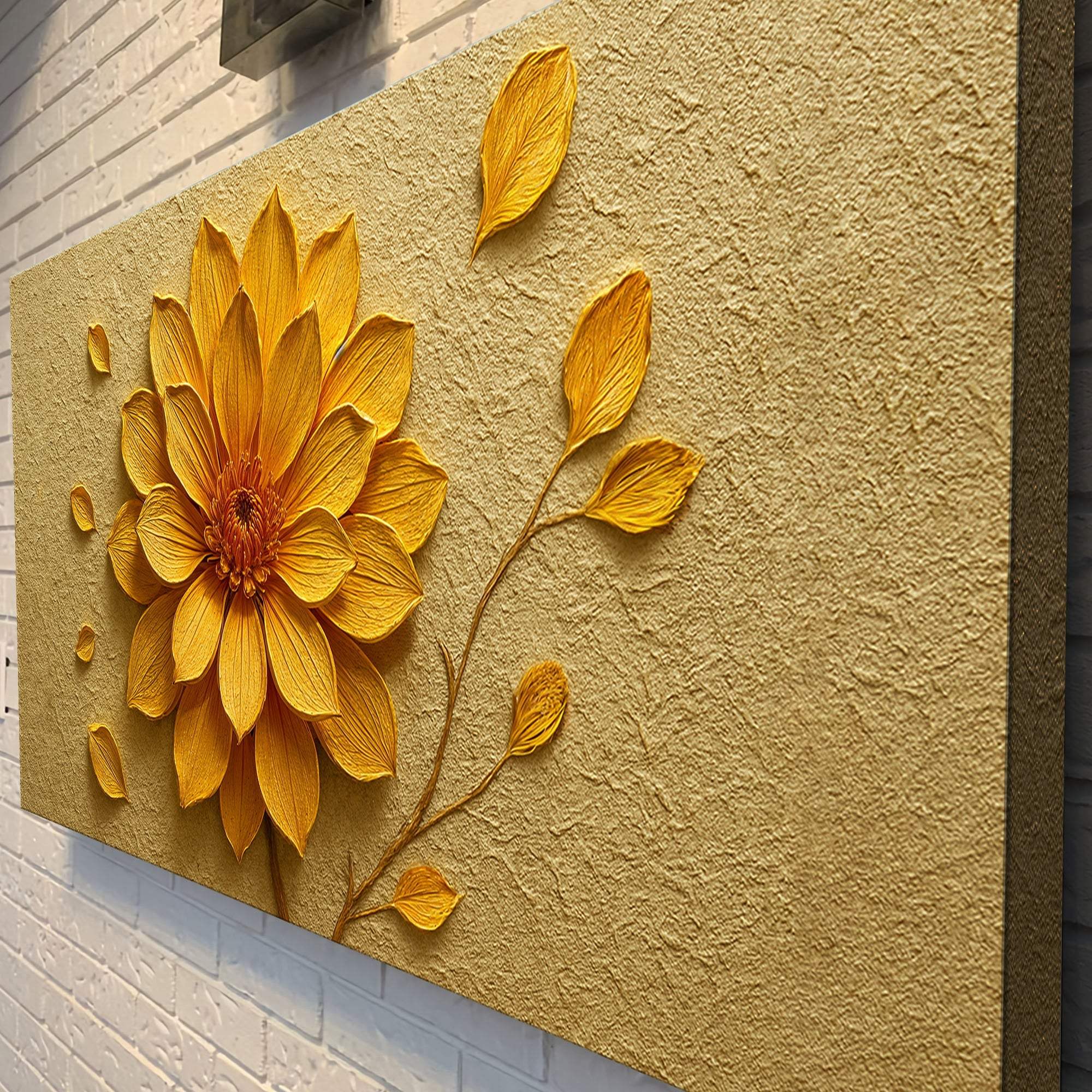 Golden Dandelion Minimalist Abstract Wall Art IV - Tailored Canvases - Flyclothing LLC