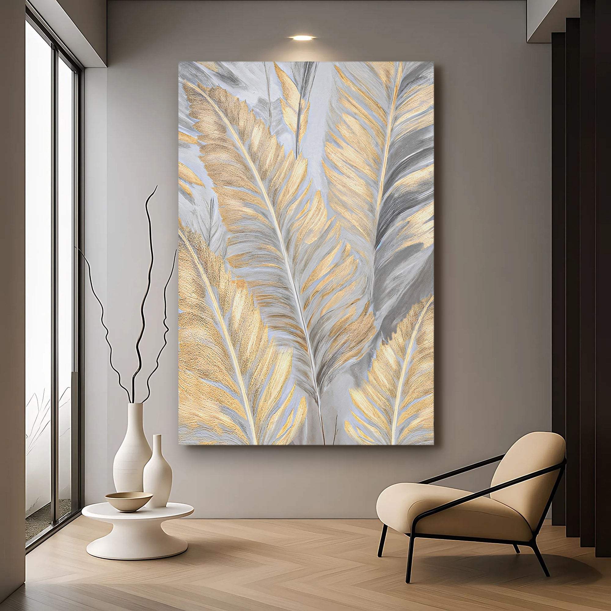 Luxury Gold and Silver Leaf Wall Art - Tailored Canvases - Flyclothing LLC